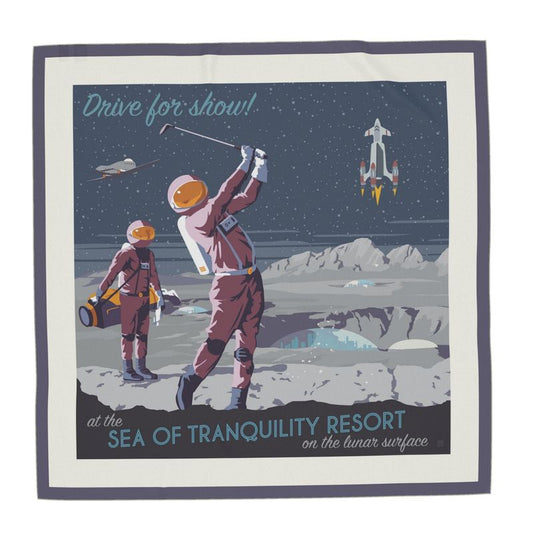 Moon golf silk scarf