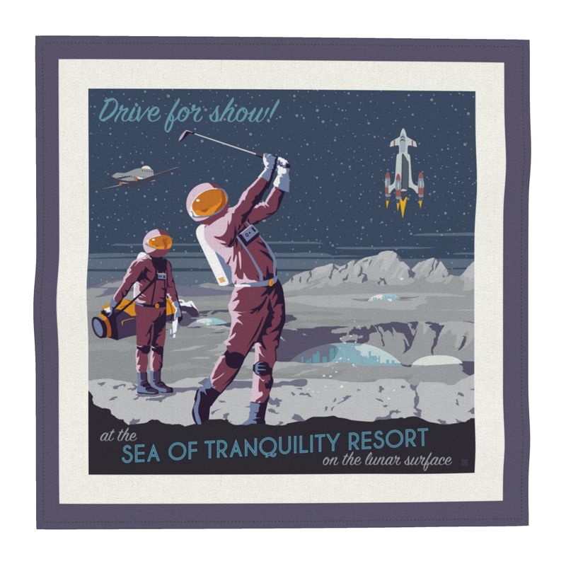 Moon Golf Pocket Square